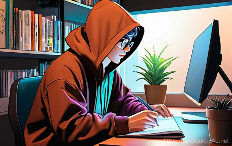 웹툰작가 채용 정보 탐색법 - **Prompt: Dedicated Webtoon Artist Creating a Masterpiece**
    **Description:** A young, gender-neu...